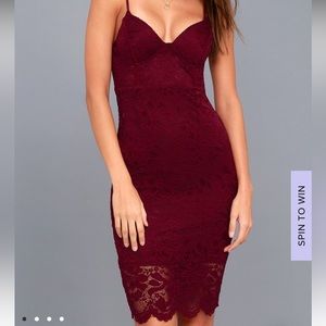 Lulu’s Lace Bodycon Midi Dress